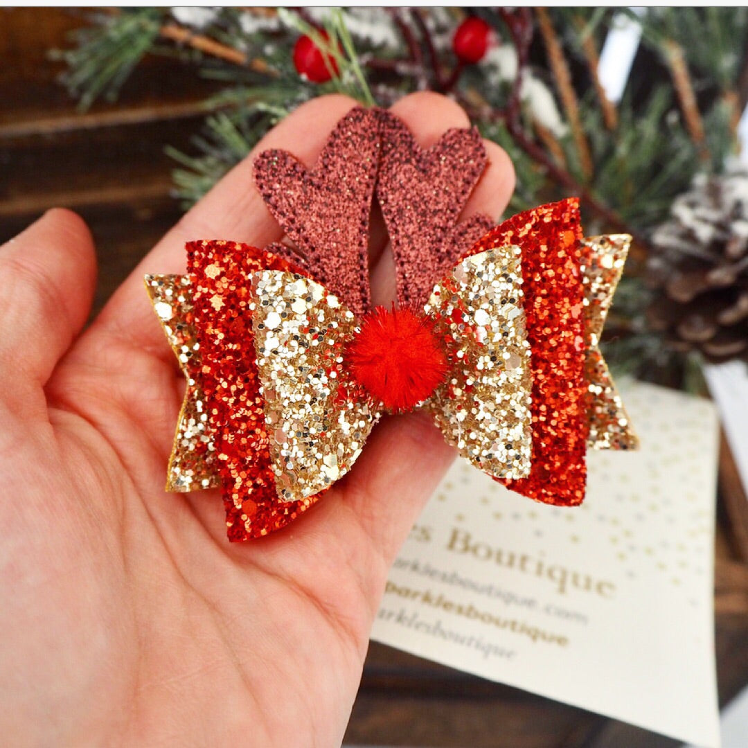 Red And Gold Raindeer Ears