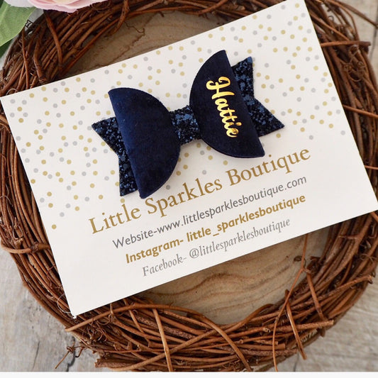 Navy Personalised Bow
