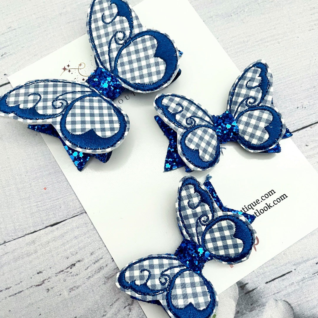 Royal Blue Gingham Butterfly’s