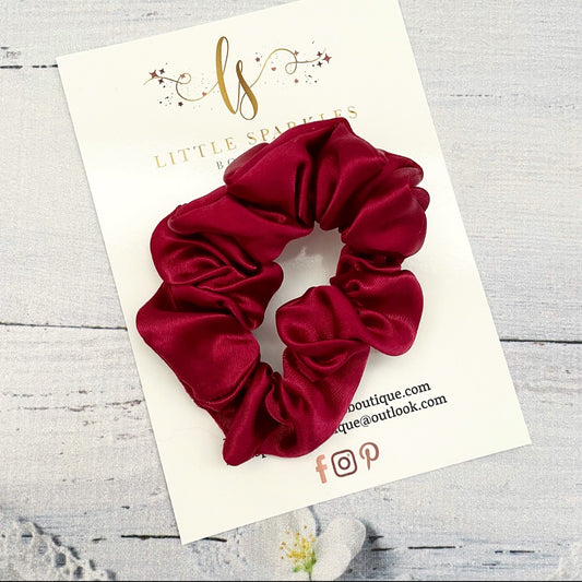 Burgundy Satin Scrunchie