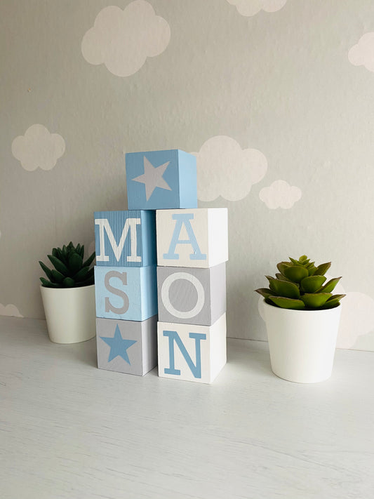 Boys Personalised Wooden Blocks