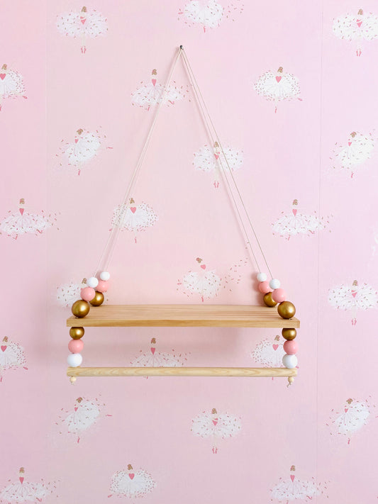 Girls wooden bead shelf