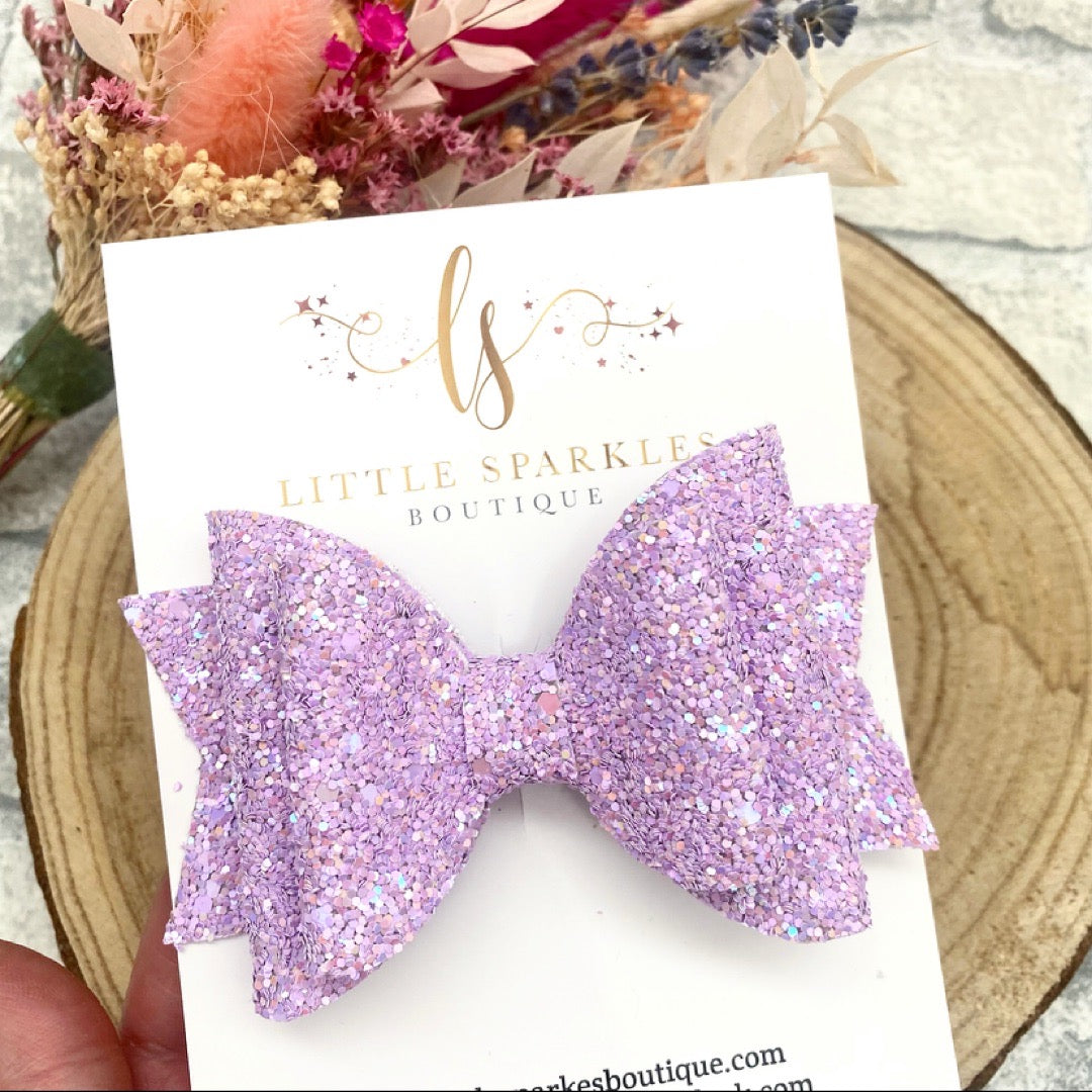 Lilac Glitter Bow