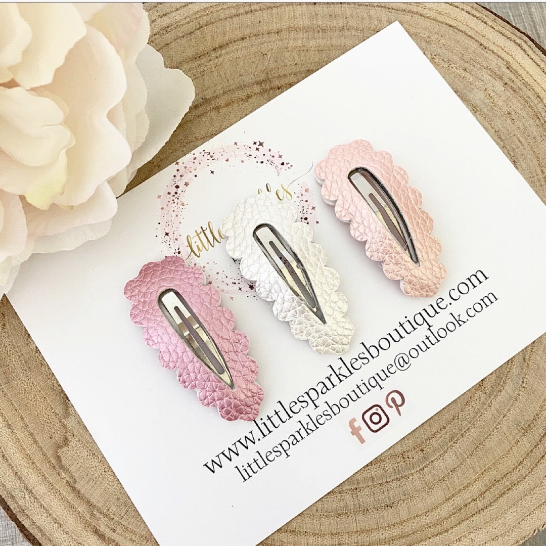 Faux Leather Snap Clip