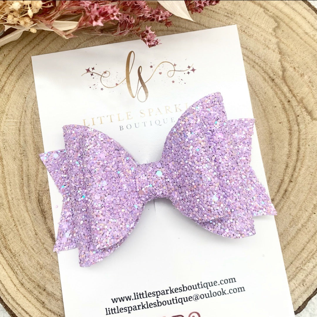 Lilac Glitter Bow