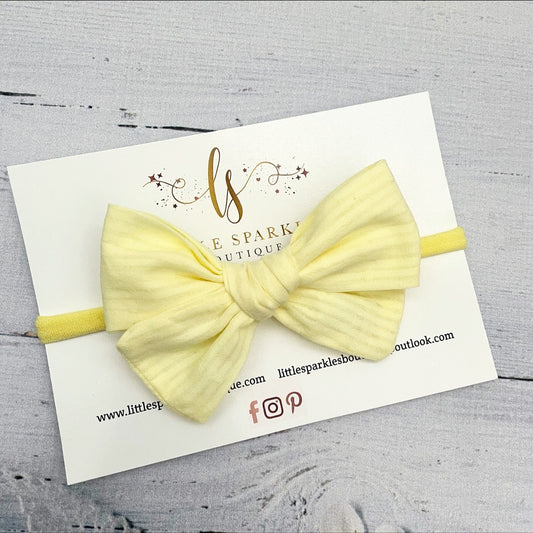 Lemon Fabric Tie Bow