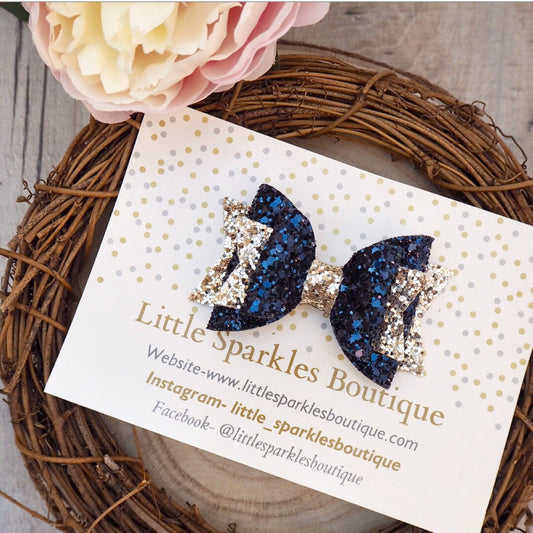 Navy/Gold Bow