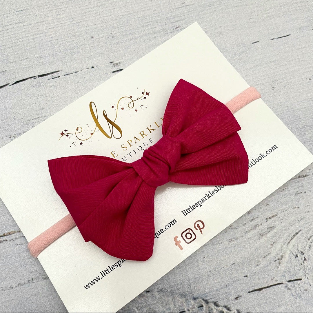 Hot Pink Fabric Tie Bow