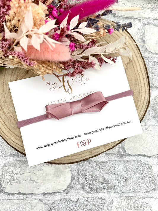 Dusky Pink Satin Bow