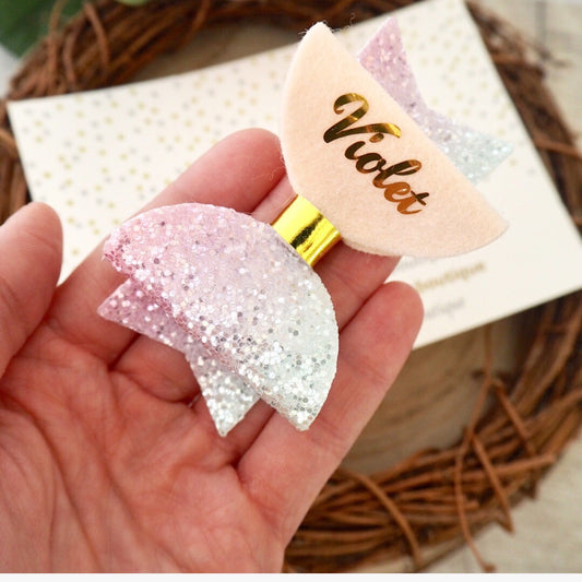 Rainbow Personalised Bow
