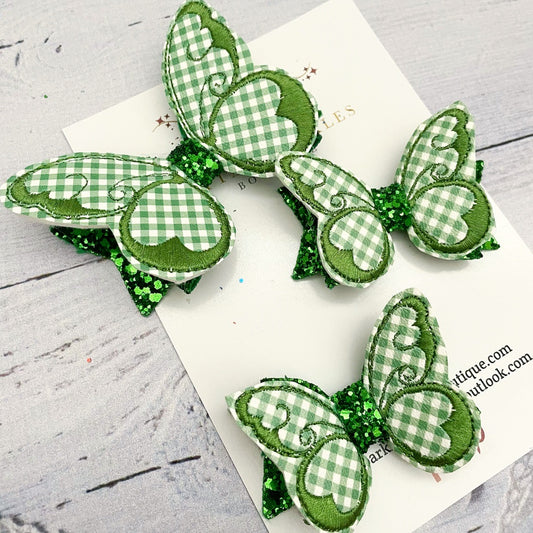 Green Gingham Butterfly’s