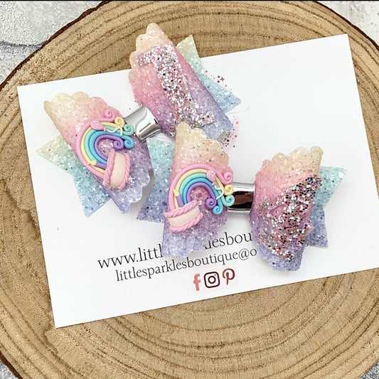 Rainbow Birthday Bow