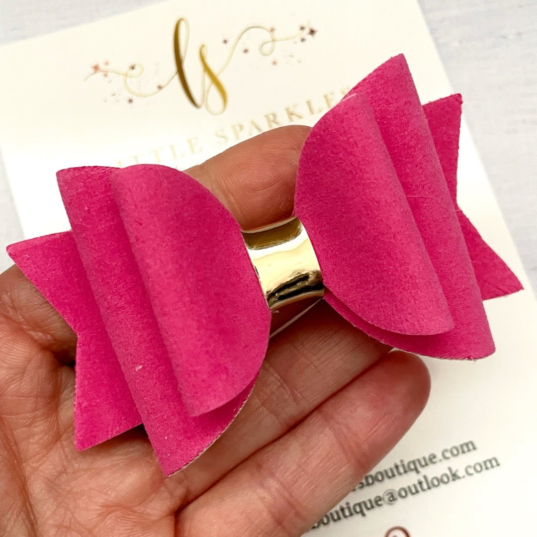 Pink Suede Bow