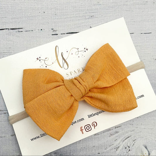 Orange Fabric Tie Bow