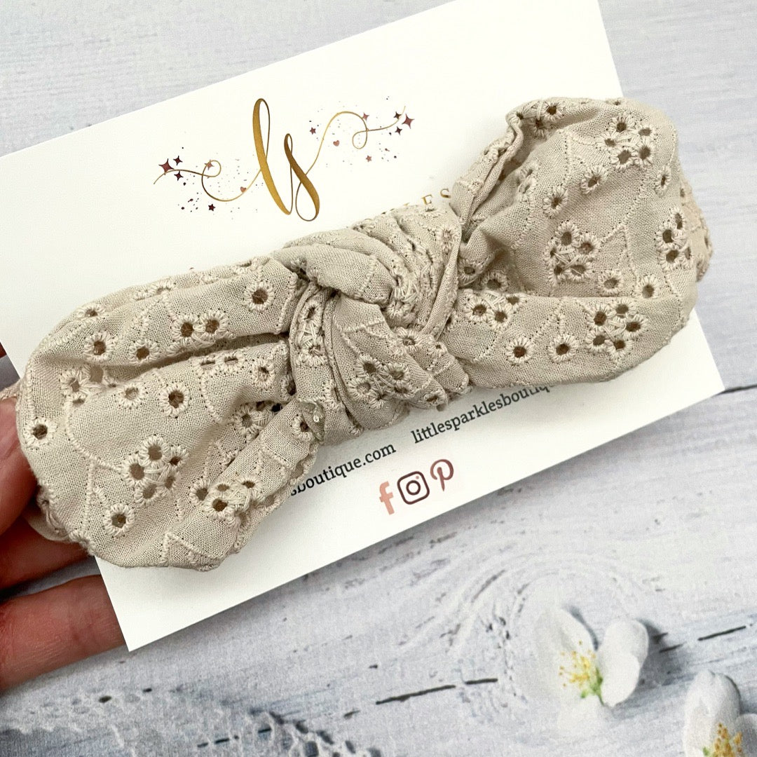 Broderie Taupe Headwrap