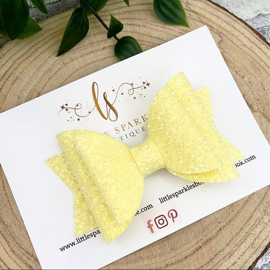 Lemon Glitter Bow