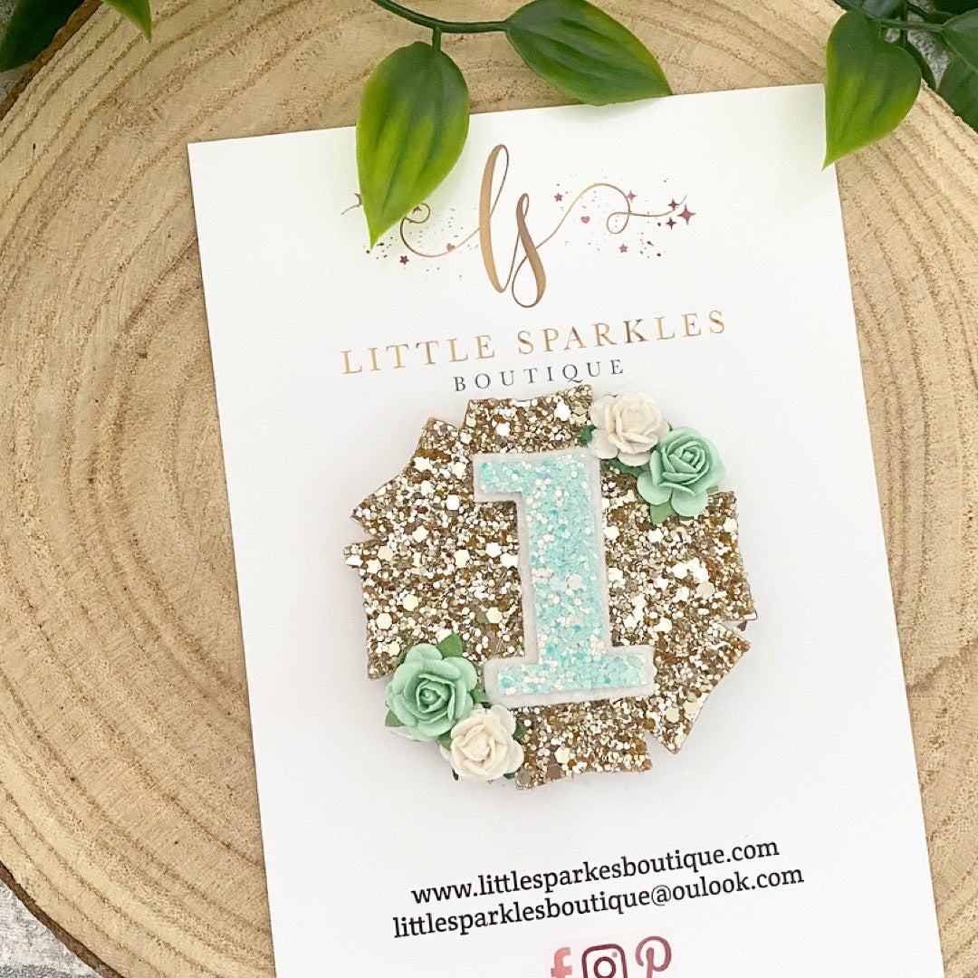Gold And Mint Birthday Badge