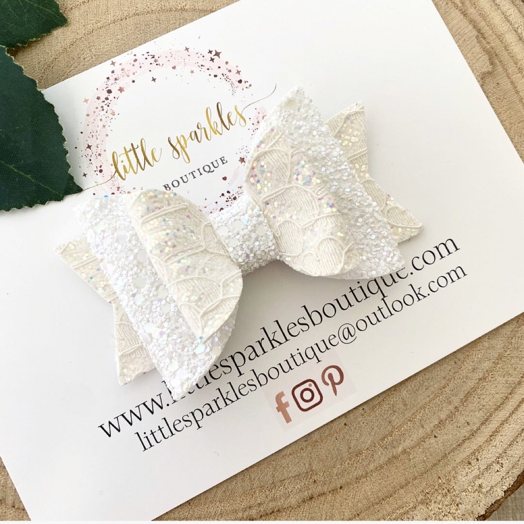 White Glitter Lace