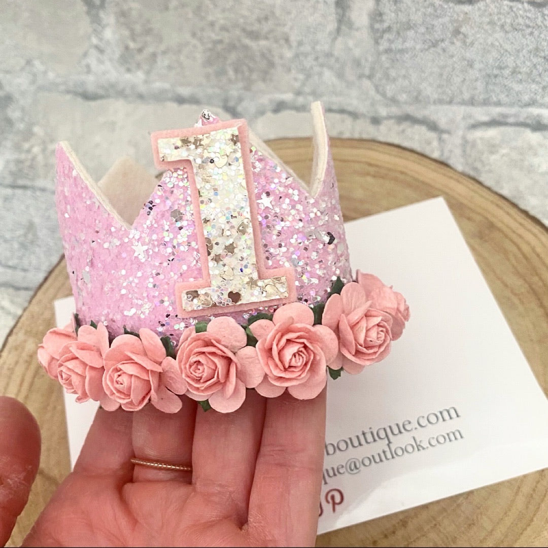 Glitzy Pink Birthday Crown