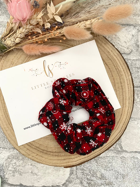 Black And Red Plaid Scrunchie