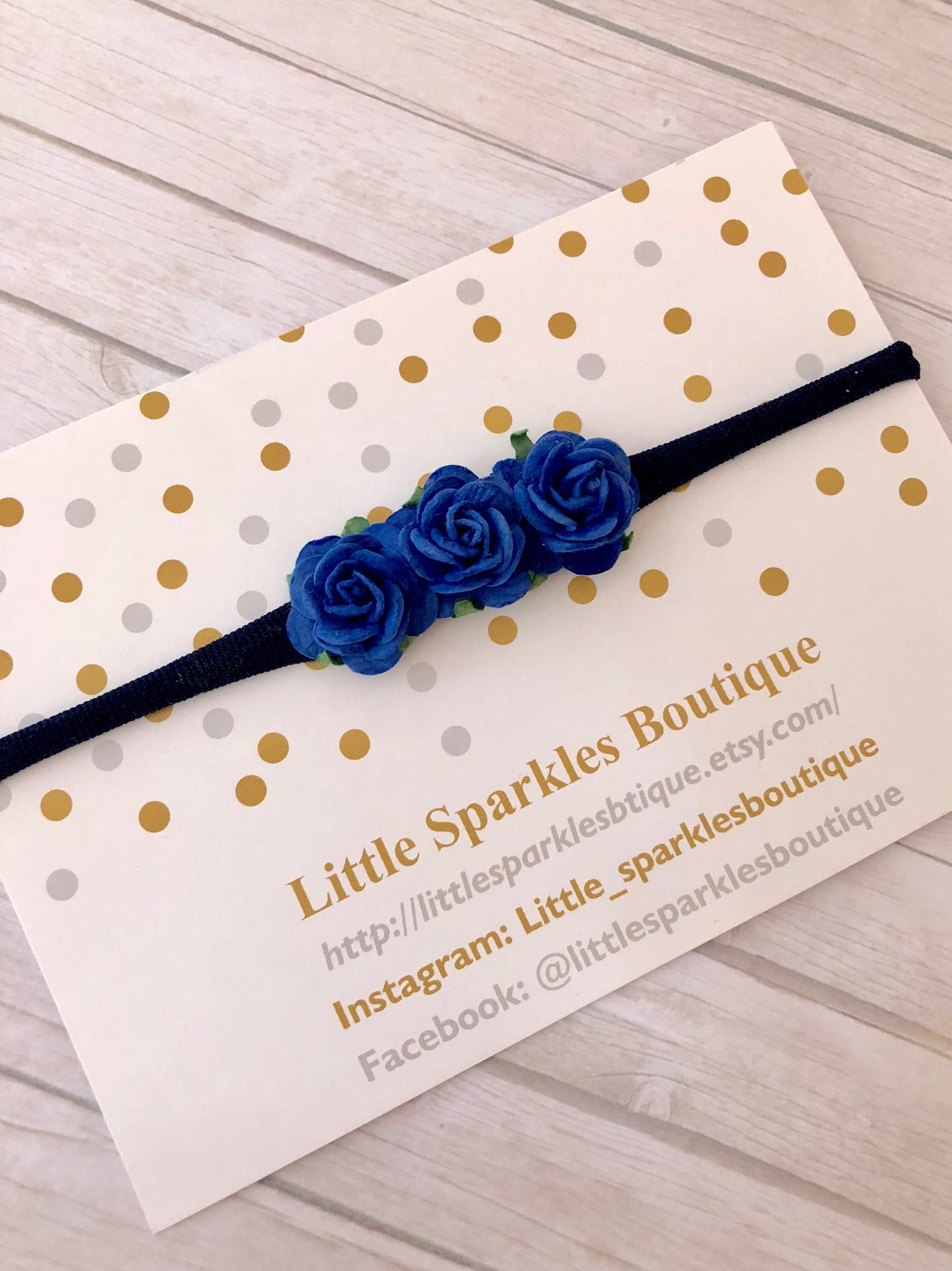 Royal blue flower headband