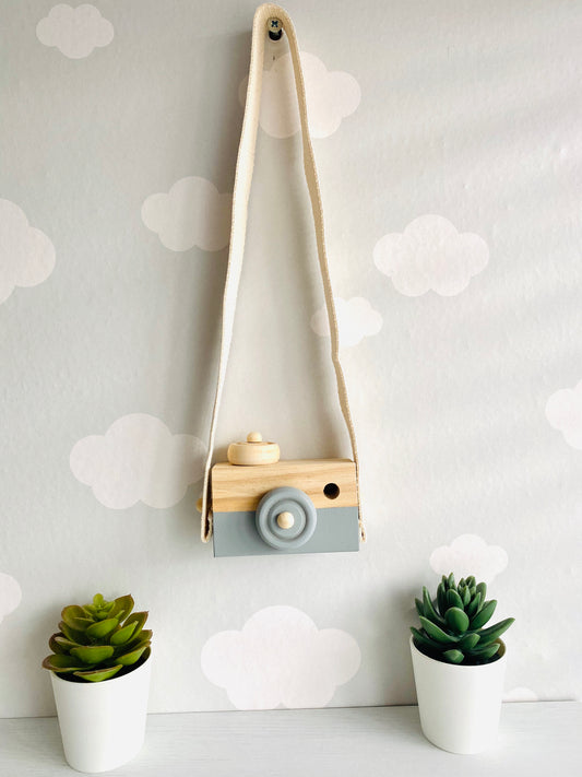 Nordic style wooden hanging camera