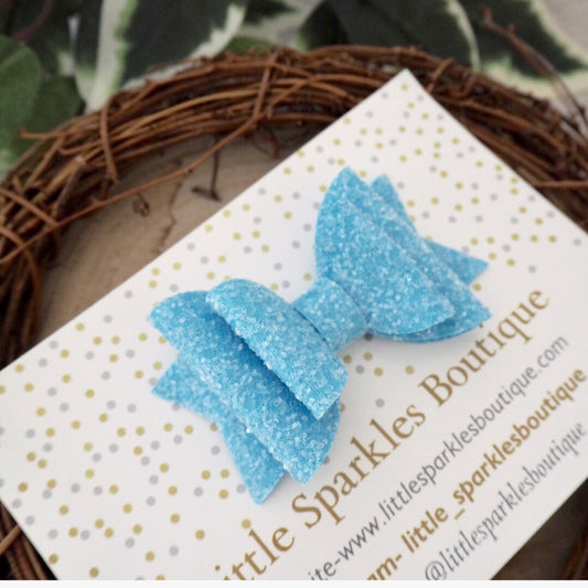 Blue Glitter Bow