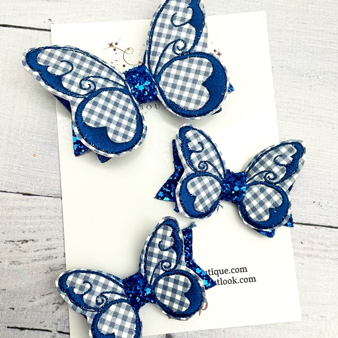 Royal Blue Gingham Butterfly’s