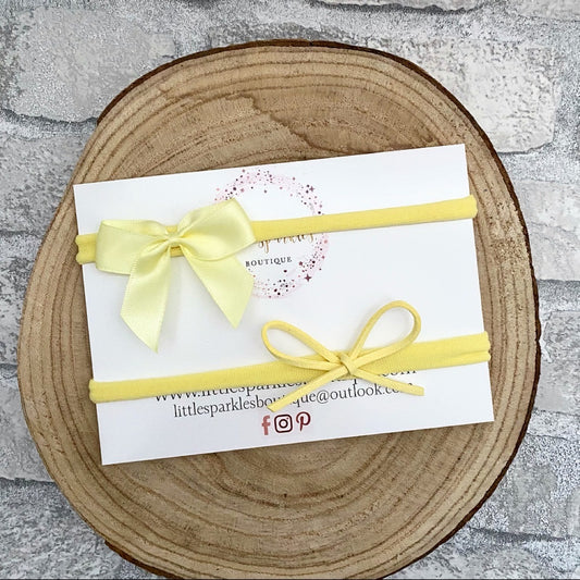 Lemon Satin And Cord Tie