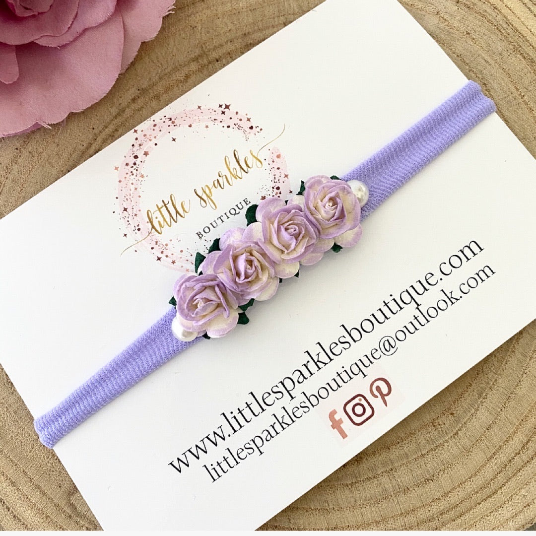 Lilac And White Mix Flower Headband