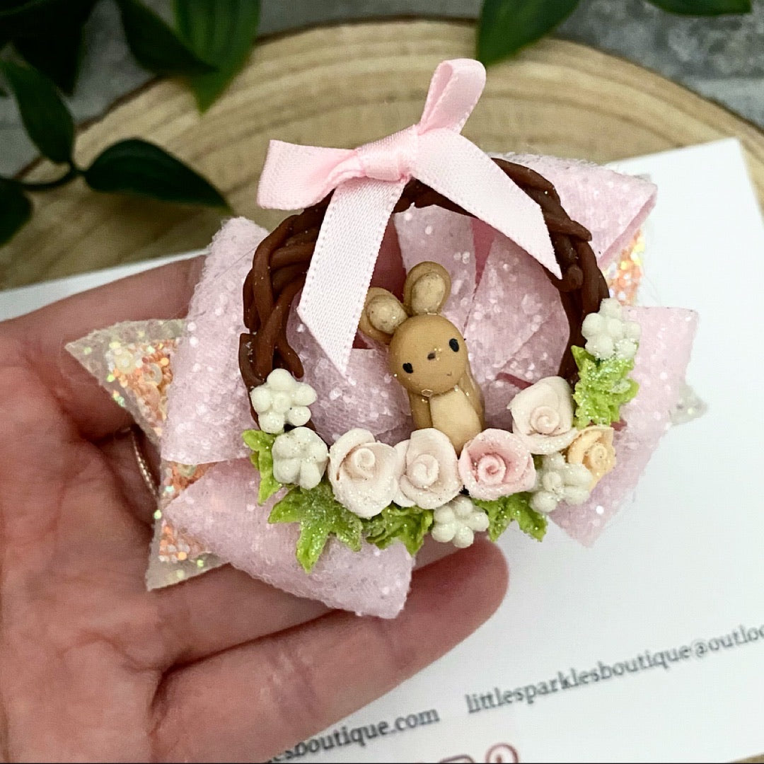 Limited Edition Pink Bunny Wreath