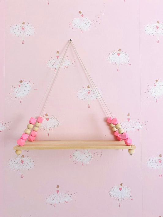 Girls wooden bead shelf