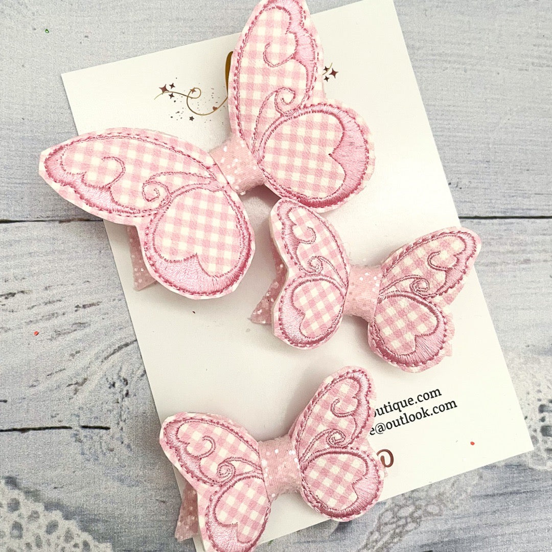 Pink Gingham Butterfly’s