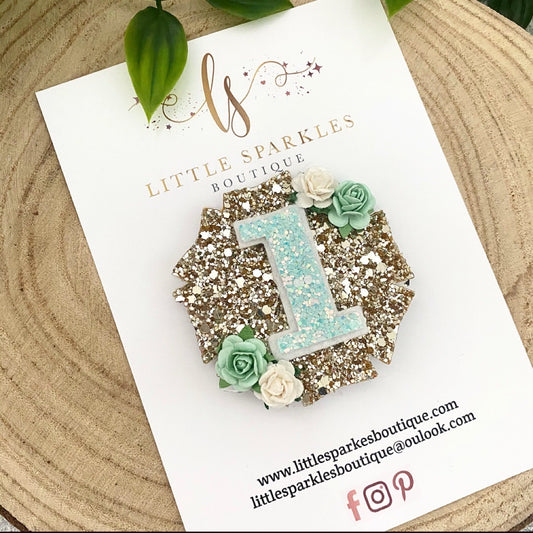 Gold And Mint Birthday Badge