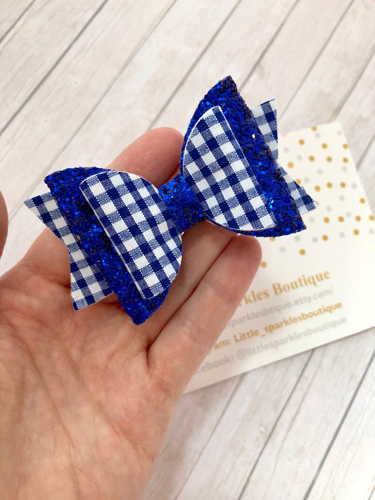 Royal blue school bow