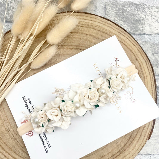Ivory Trellis Flower Headband