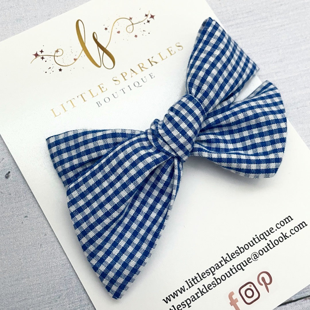 Royal Blue Fabric Tie Bow