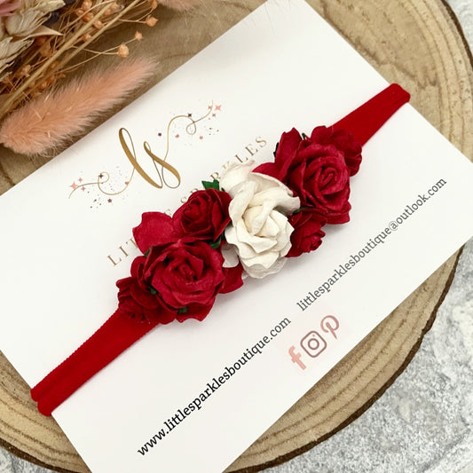 Red Wild Rose headband