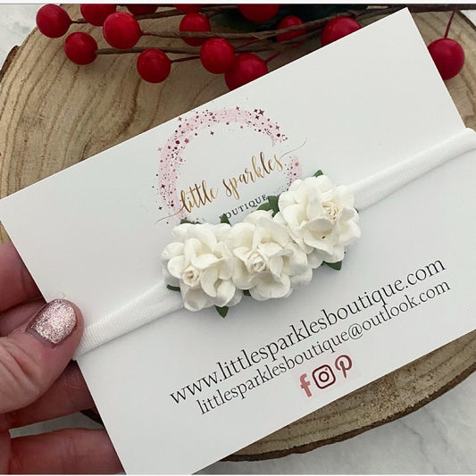 White Mist Flower Headband