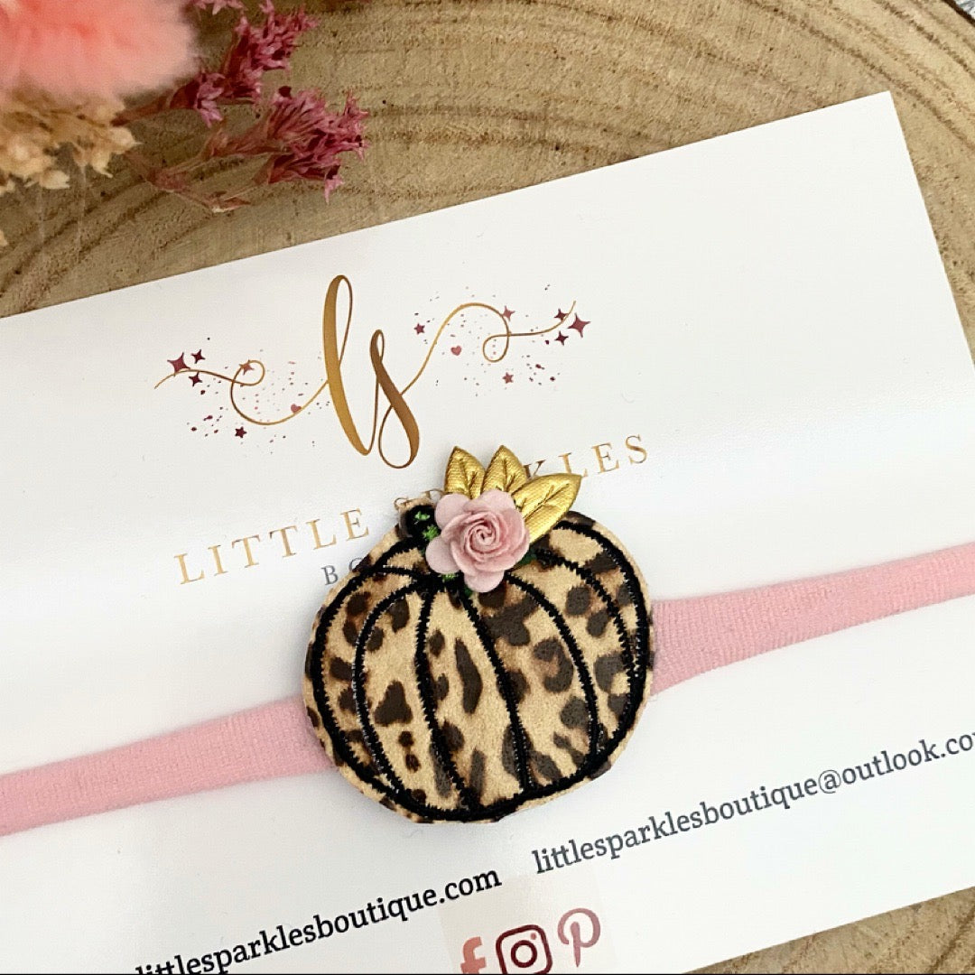 Leopard Pink Pumpkin Feltie