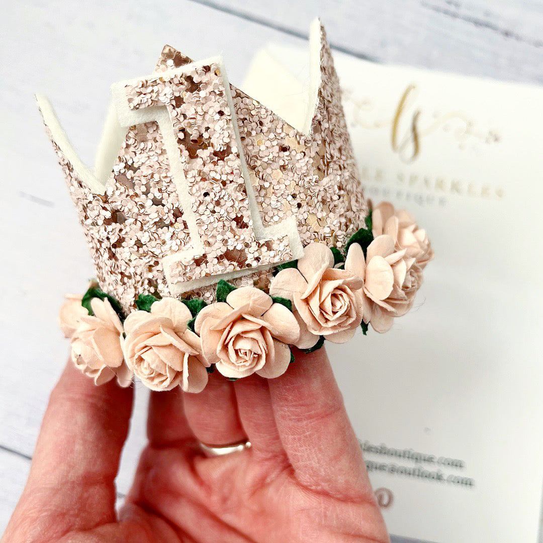 Nude glitz Birthday Crown