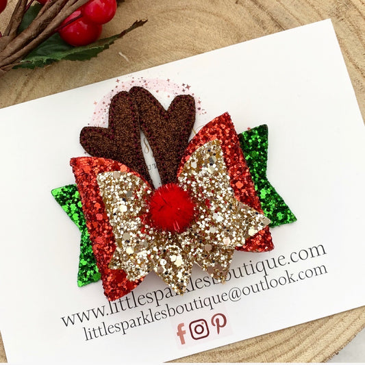 Red,Gold And Green Reindeer Ears