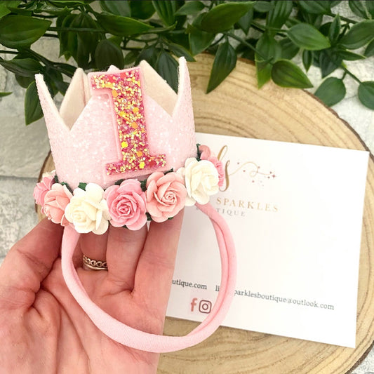 Pink Floral Ombré Crown