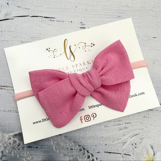 Pink Fabric Tie Bow