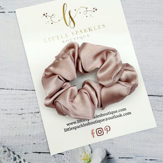 Rose Gold Satin Scrunchie