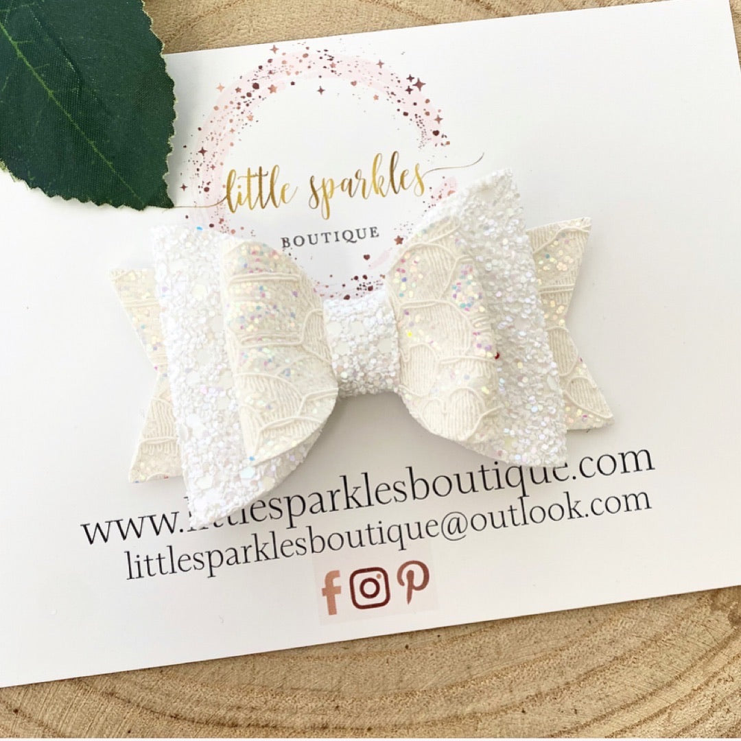 White Glitter Lace