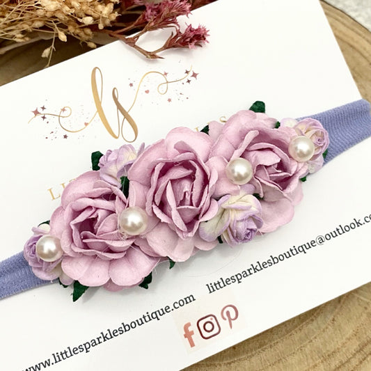 Large Lilac Tea Flower Headband