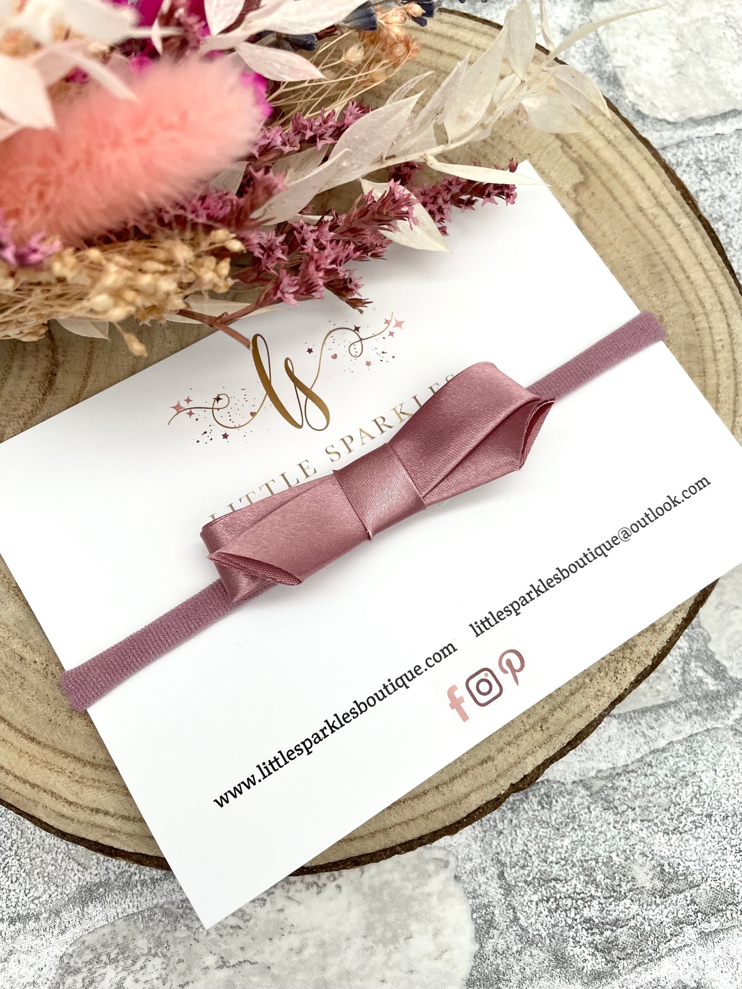 Dusky Pink Satin Bow