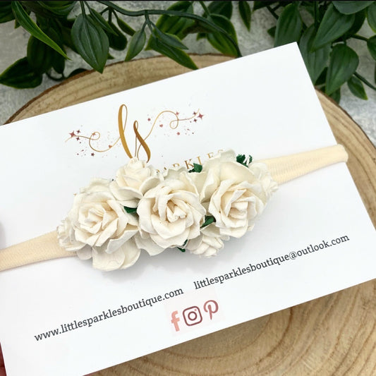 Ivory Cottage Flower Headband