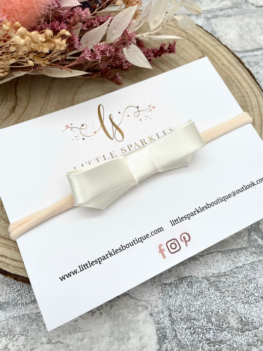 Cream Satin Bow